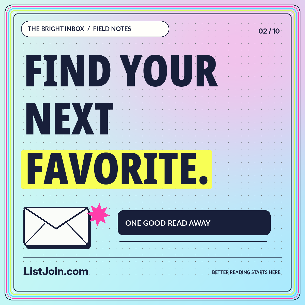 Find Your Next Favorite. — ListJoin.com typography card