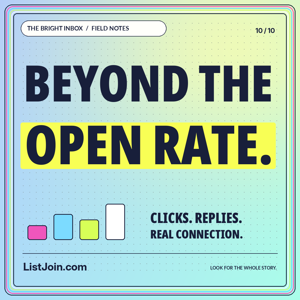 Beyond The Open Rate. — ListJoin.com typography card